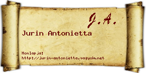 Jurin Antonietta névjegykártya
